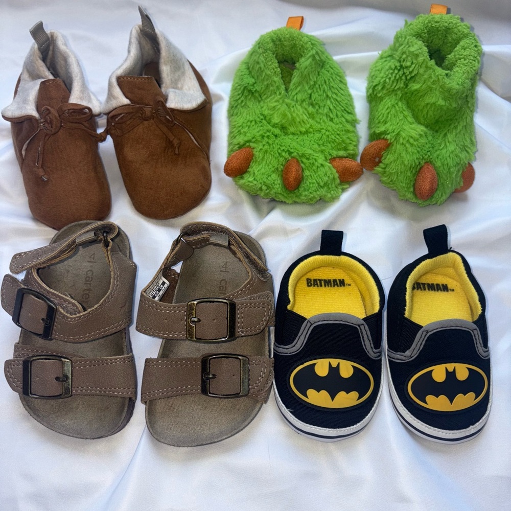 Baby Shoe Set, Batman Baby Shoes, Monster Slippers, Baby Brown Sandals, Baby Moc